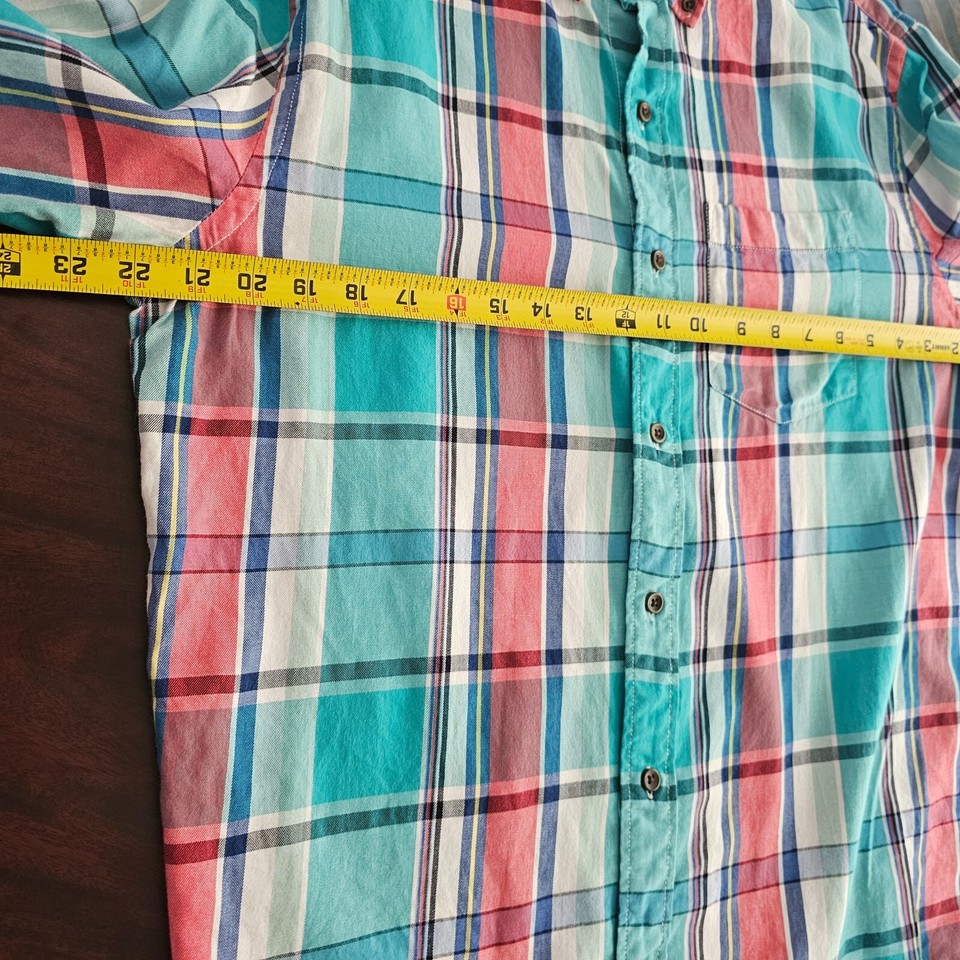 Old Navy Plaid Slim Fit Shirt Size Large Long Sleeve Button Up Summer