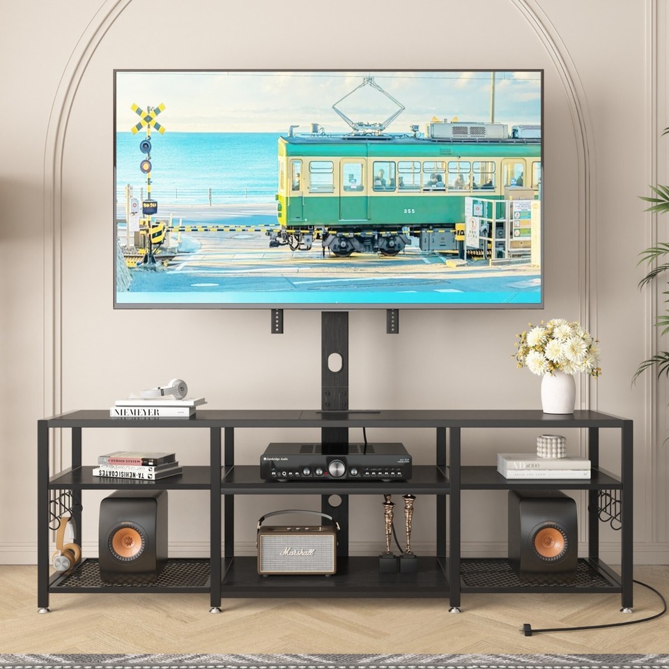 TV Stand Entertainment Center Open Shelf Storage Rack Durable with ...
