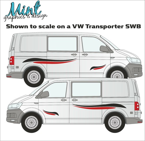 VW Transporter Camper Side Stripes Decals Stickers Van Graphics FREE P&P 1030 - Picture 3 of 4