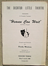1946 Le petit théâtre Decatur le ciel peut attendre programme temple maçonnique Illinois