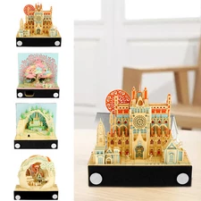 3D Memo Pad Creative Forest 3D Note Pad with Pen Holder Acrylic Cover likZh*·