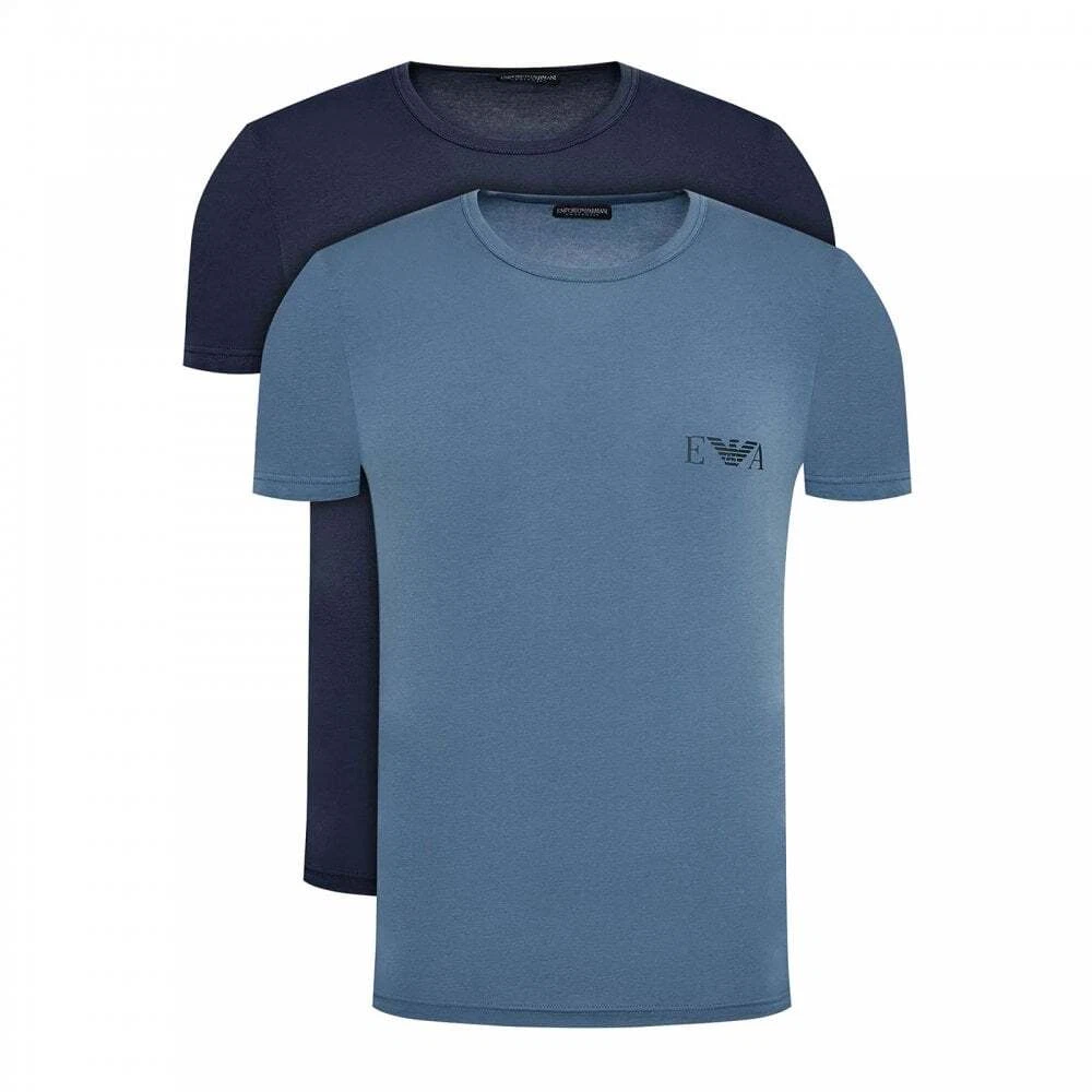 Emporio Armani Underwear Bodywear 2-Pack Crew Neck T-shirt, Marine / Iron