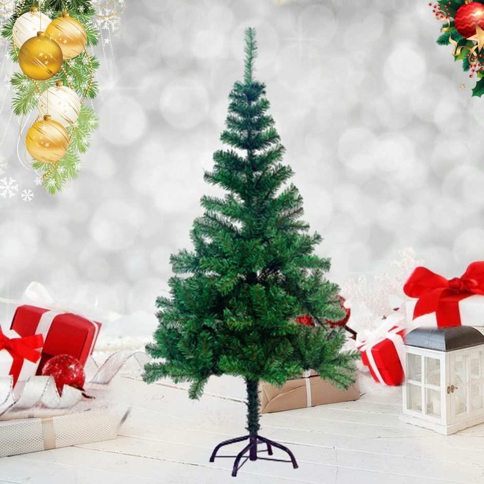 Árbol de Navidad abeto Colorado 4 ft 5 ft 6 ft soporte de metal Navidad ramas de pino tupidas