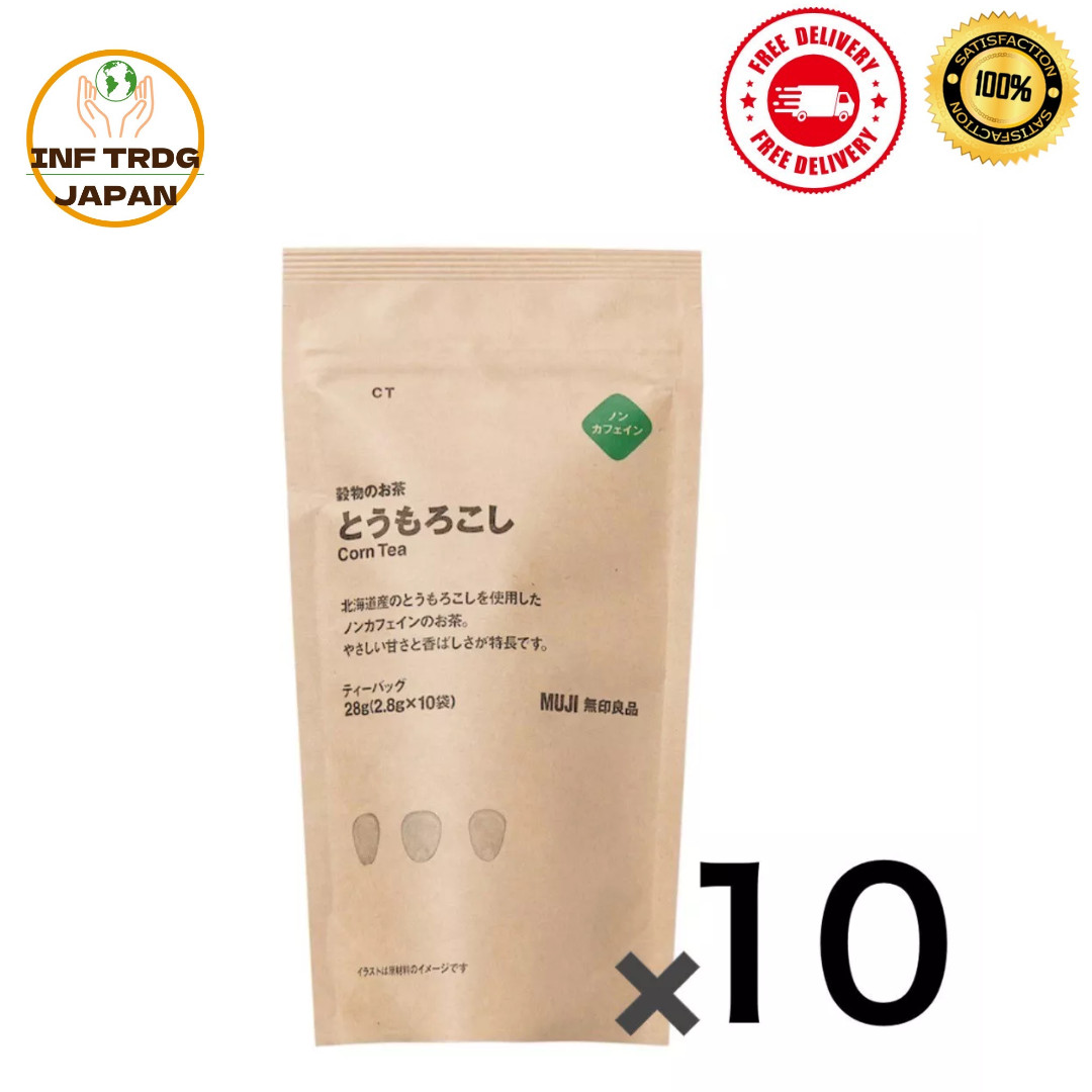 MUJI Bolsas de té 28 g (2,8 g × 10) Té de maíz sin cafeína/gluten Juego de 10