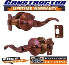 Constructor Prelude Privacy Door Lock Lever (No Key) Antique Copper Bed & Bath