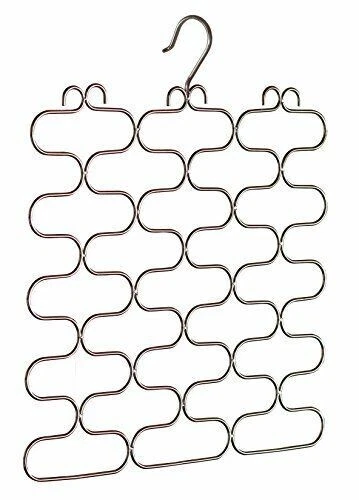 DecoBros Supreme 23 Loop Scarf/Belt Tie Organizer Hanger Holder Chrome