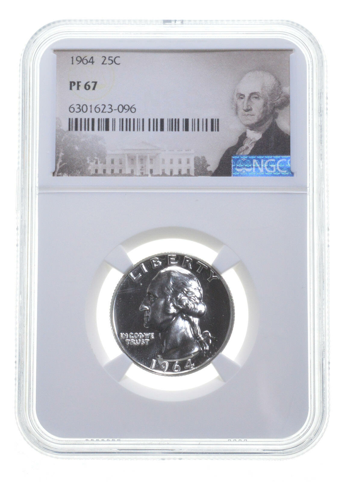 1964 PF67 Proof Rapid rise Washington Quarter NGC Fort Worth Mall White Graded Coin Spot -