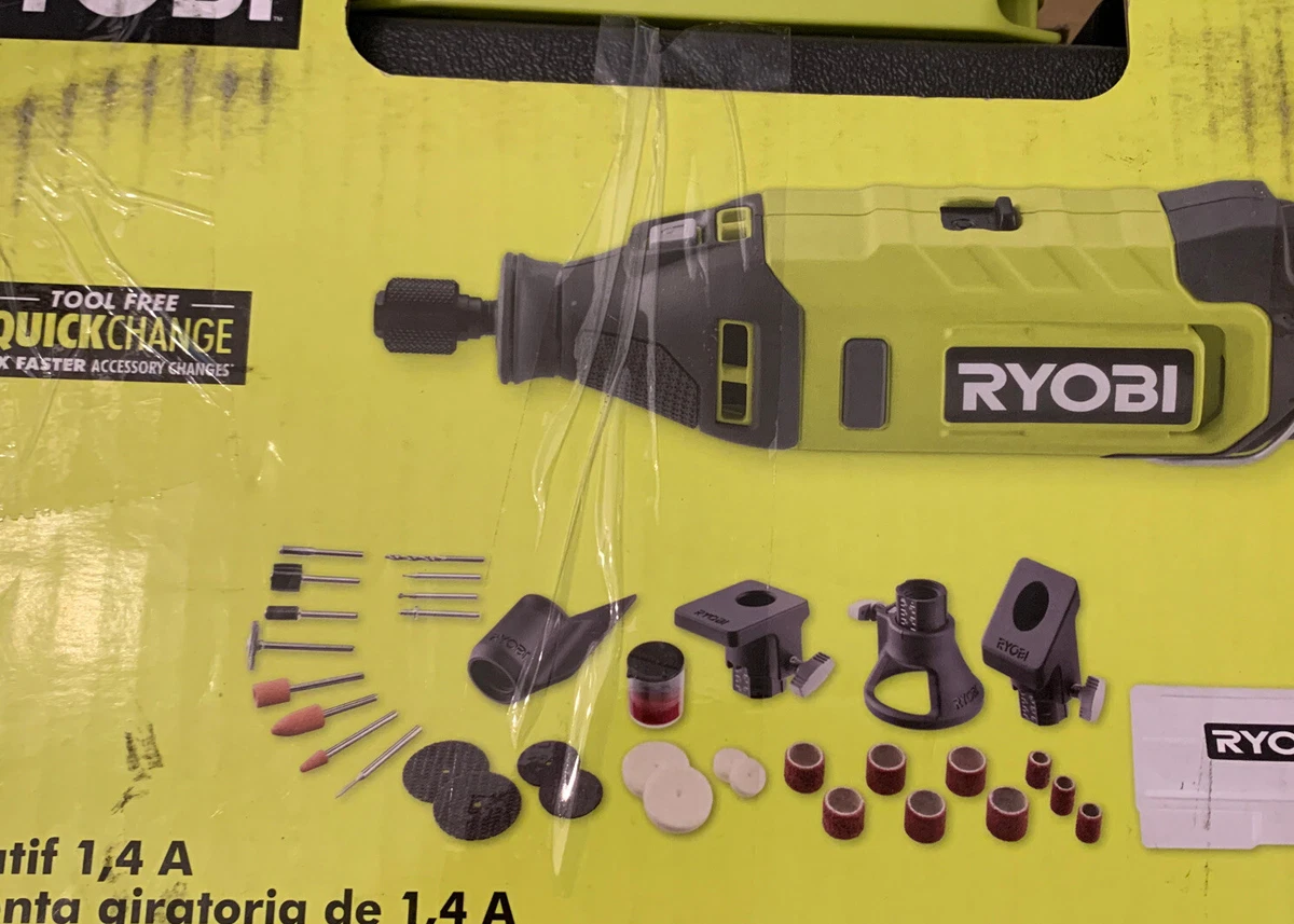 OPEN BOX Ryobi RRT200 Rotary Tool Kit W 4 Attachments 30 Accessories D2
