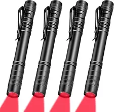 Red Pen Flashlights Mini Waterproof Pocket Flashlight Clip Small Red Light USA