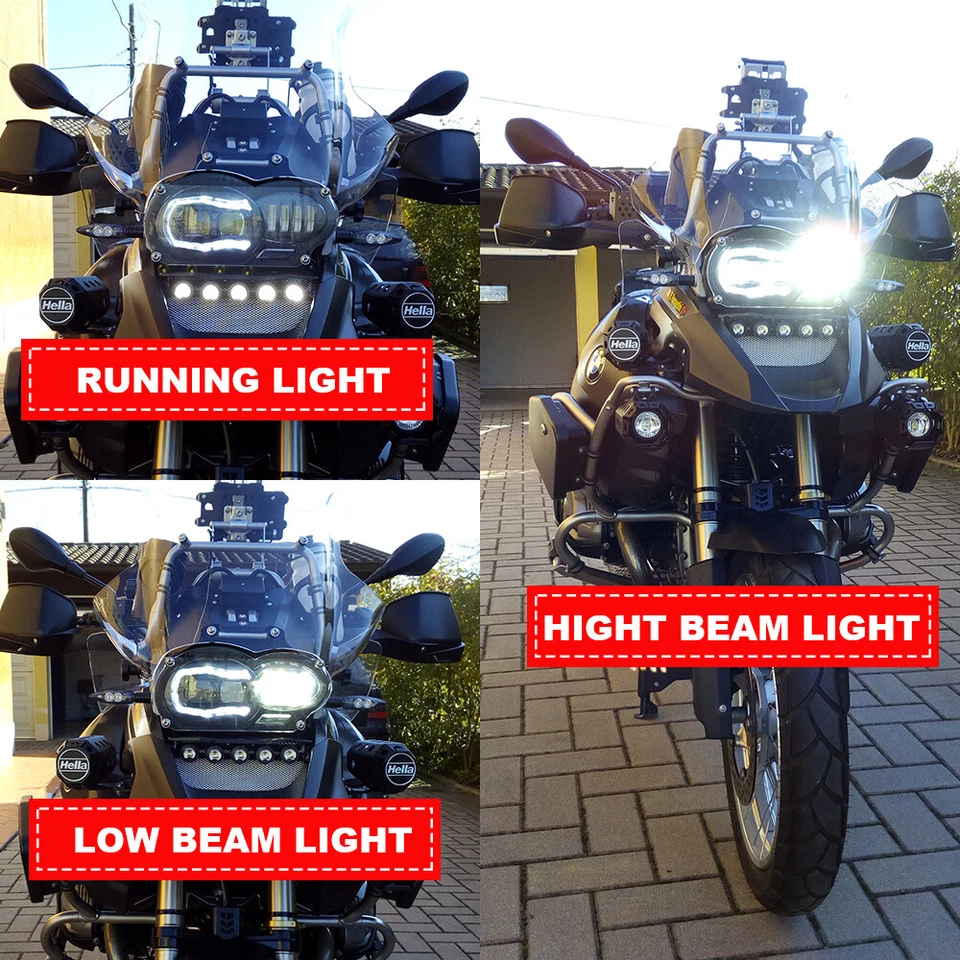 for BMW R1200GS 1200GS R1200 GS K25 2008-2012 Front LED Headlight Headlamp DRL - Image 4 of 4