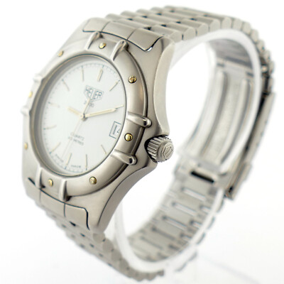 HEUER 2000 954.006 WHITE DIAL STAINLESS STEEL QUARTZ MIDSIZE WATCH