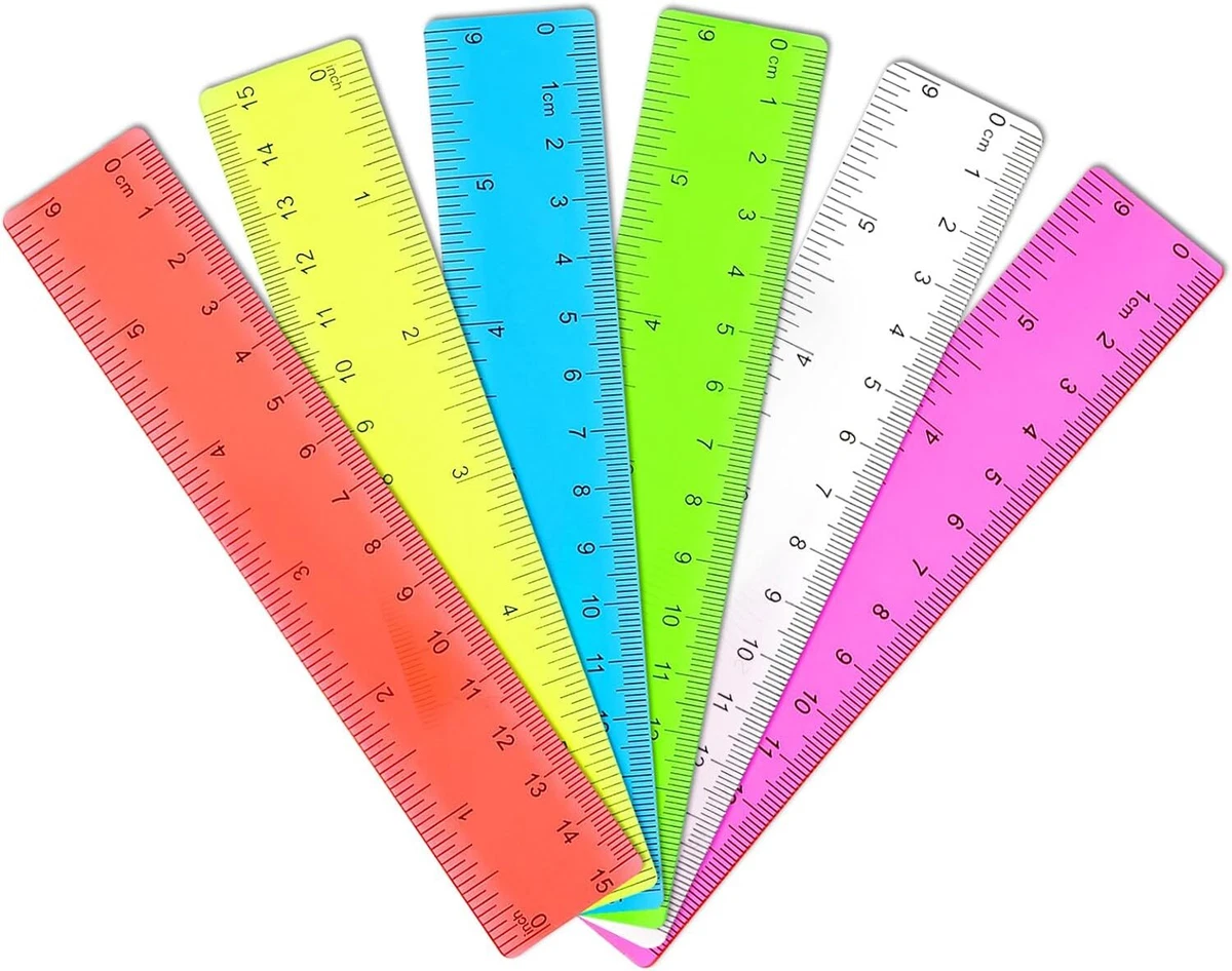 Thinp 6 Pack Rulers for Kids Assorted Colors 6 Inch Ruler Small