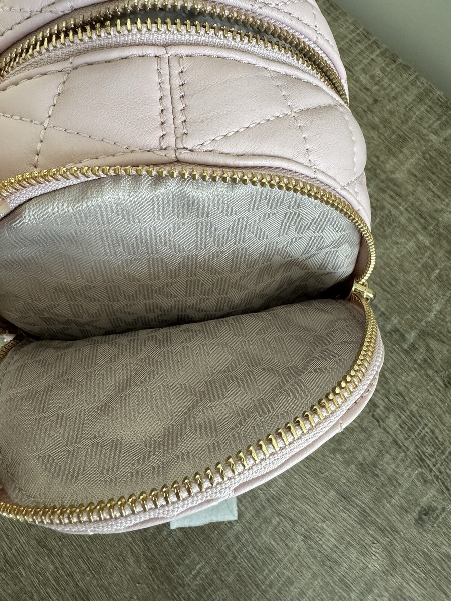 【Michael Kors】RHEA ZIP XS MSGR BACKPACK LEATHER Michael Kors Rhea mini messenger Gold Studded Studs leather