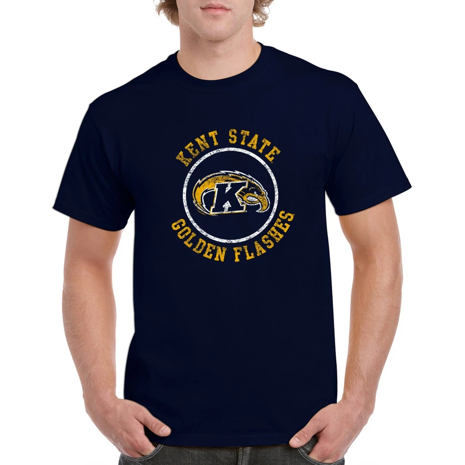 Kent State Golden Flashes Distressed Circle Logo T-Shirt - Navy - Image 4 of 4