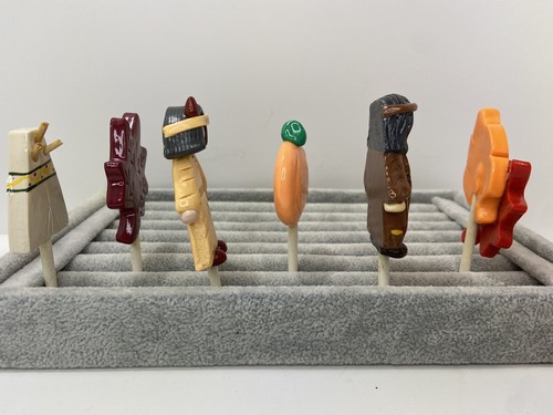 6 Thanksgiving Native American Lollipop Stick Cabochon Art Craft Party Decor - Picture 7 of 8