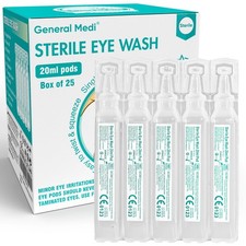 General Medi Eye Wash  Sterile Saline Solution 20ml/0.9% Pack of 25