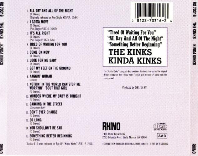 The Kinks - Kinda Kinks (CD, Album, RE, RM) (Near Mint (NM or M