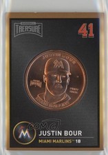 2018 Baseball Treasure Coin Cards Justin Bour 0kb5