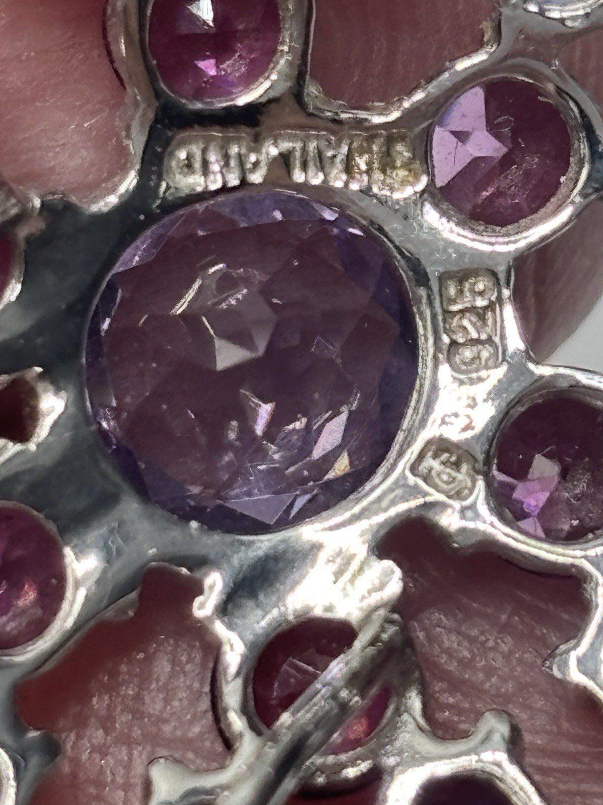 Sterling Silver Tanzanite Ruby Amethyst Pendant G… - image 4