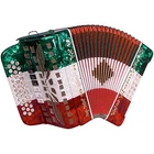 *NEEDS REPAIR *. SofiaMari SMTT-3412, 2-Tone Accordion Red,White,Green Fa/Mi