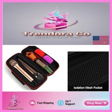 Lightweight EVA Hard Carrying Case for Dual Handheld Microphones - Black/Red