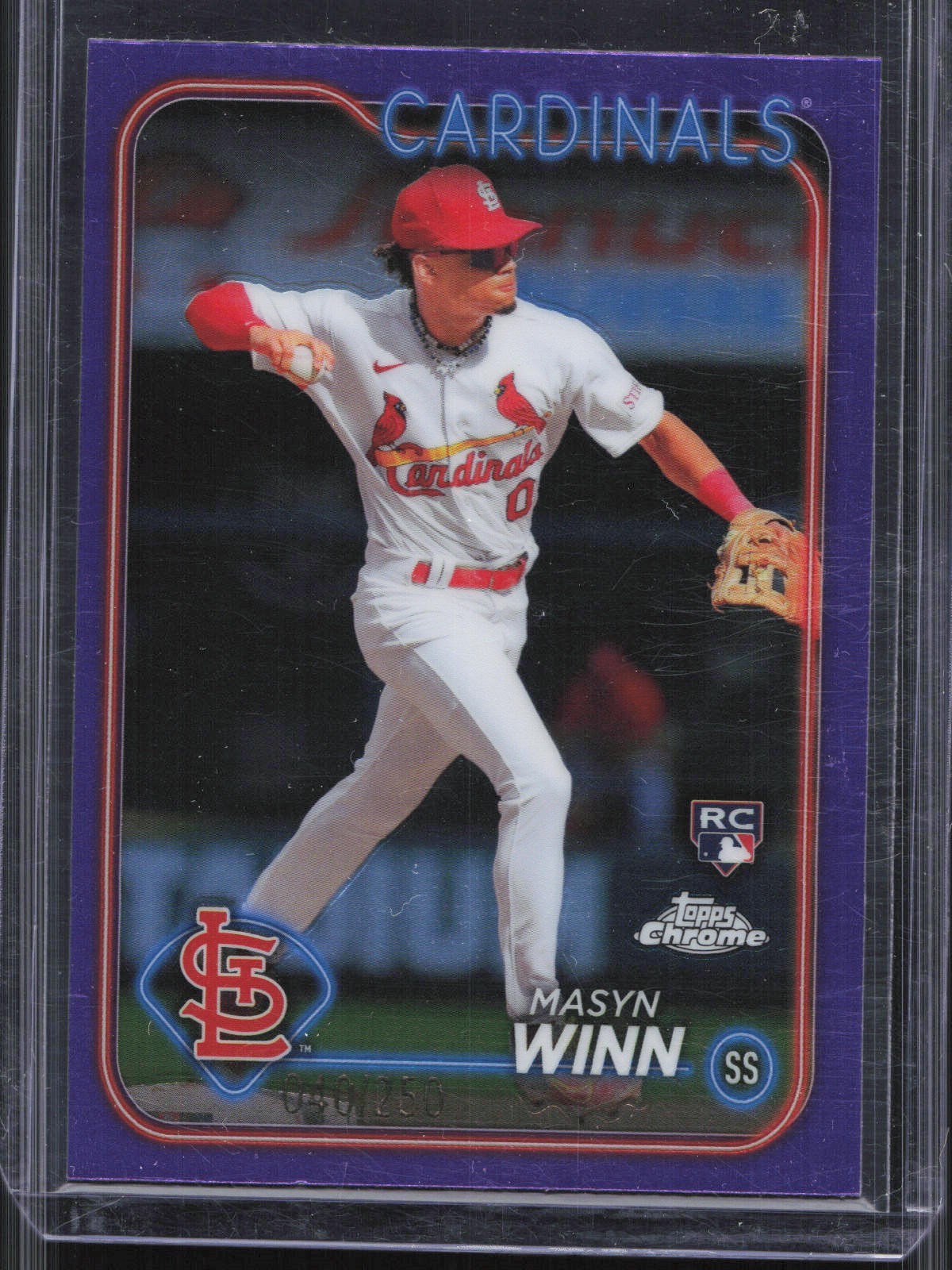 2024 Topps Chrome Masyn Winn #189 Rookie Purple Refractor /250 Cardinals