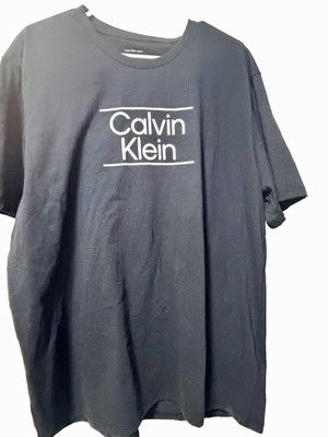 Calvin Klein Jeans Logo Graphic Cotton Knit Crew Neck T-Shirt Black XL
