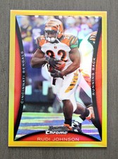 2008 BOWMAN CHROME RUDI JOHNSON GOLD REFRACTOR SP PARALLEL #BC157 #D/50 BENGALS