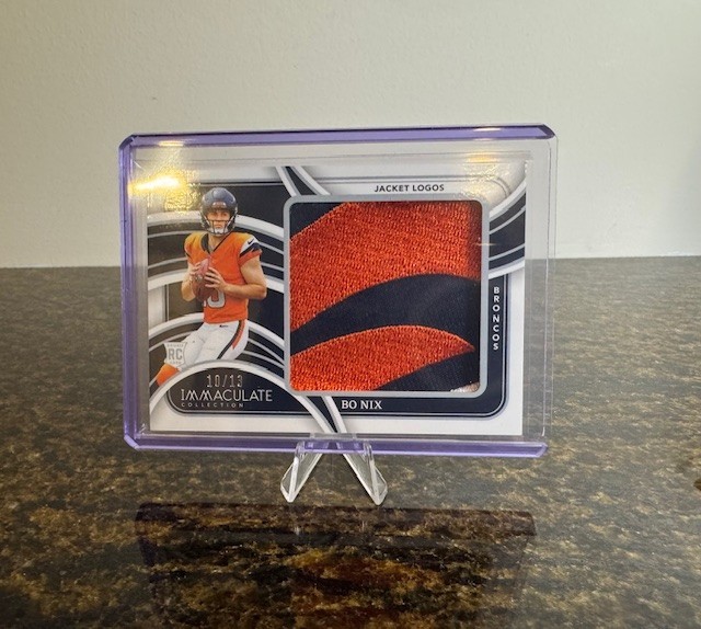 Bo Nix Panini Immaculate Collection Rookie Jumbo Logos #RJLBNX Jacket-Logo