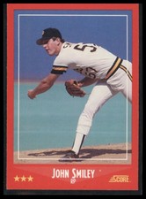 1988 Score #287 John Smiley RC Rookie Pittsburgh Pirates Baseball Card EX. rookie card picture