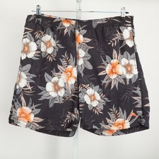 Tommy Bahama Swim Trunks Mens Large Black Floral Tropical Relax Board Shorts