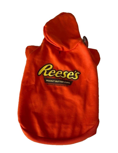 NWT L Reese’s peanut butter cup dog puppy hoodie jacket orange Hershey