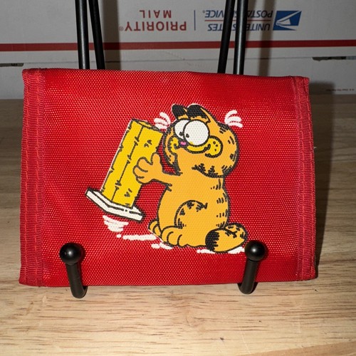 Garfield Red Wallet Billfold - Exc Condition - Classic Sit Pose About To Eat