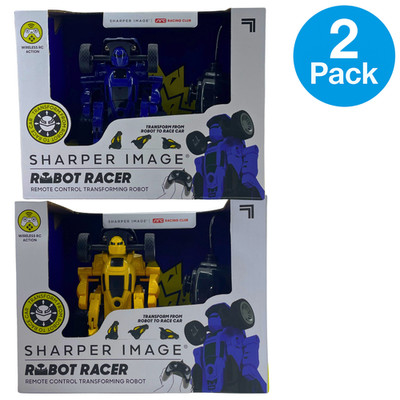 Sharper Image Robot Racer Remote Control Transforming Robot 2 Pack New