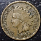 1906 Indian Head Penny 1c US Coin Philadelphia Mint