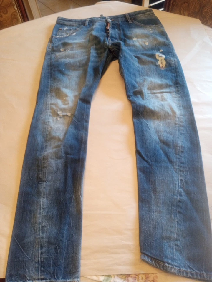 Jeans DSQUARED2 para hombre 48 azul clásico Kenny Jean desgastado 34/30 Foto 2 de 4