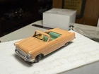 1957 Moko Lesney Matchbox #39 Ford Zodiac Convertible Salmon w Teal Base