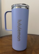 Lululemon 20oz Insulated Mug - Blue Linen - with Lid and Handle