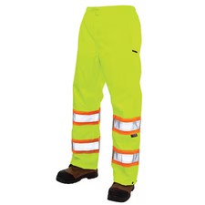 Tough Duck S37411 Hi-Visibility Rain Pants, 100% Rip-Stop Polyester, 32 In