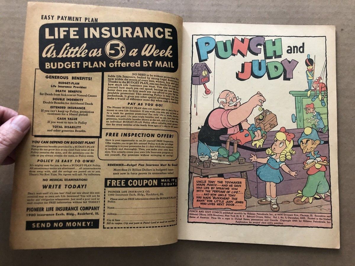 Vintage PUNCH and JUDY Comic Book Vol. 1 No. 5 December 1945 | eBay