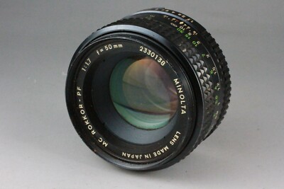 AS IS Minolta MC Rokkor PF 50mm F/1.7 35mm SLR Manual Focus Lens