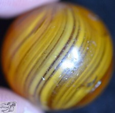 Handmade Caramel Swirl Marble, Gooseberry Like, 11/16 in, Near Mint-, S984