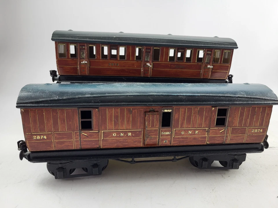 Märklin échelle 1 voiture voyageurs et wagon d'emballage anglais GNR 2873 287... - Photo 4/4