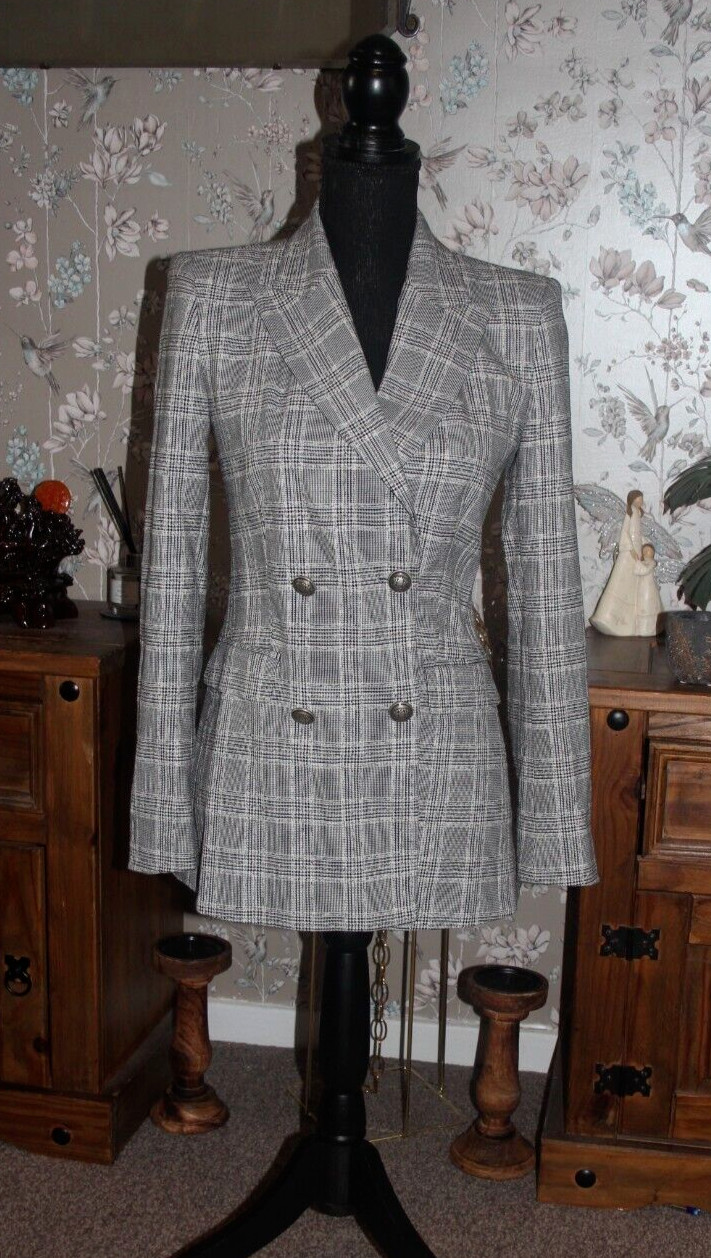 ZARA Checked Micro Houndstooth Check Monochrome D… - image 1