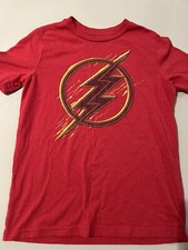DC Comics The Flash Youth Boys The Flash Classic Bolt Logo Tee Shirt New S 6/7