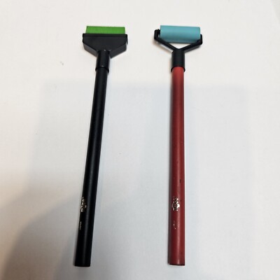 2 Vintage Russ Pencils Paint Roller And Broom about 6 Inches Each