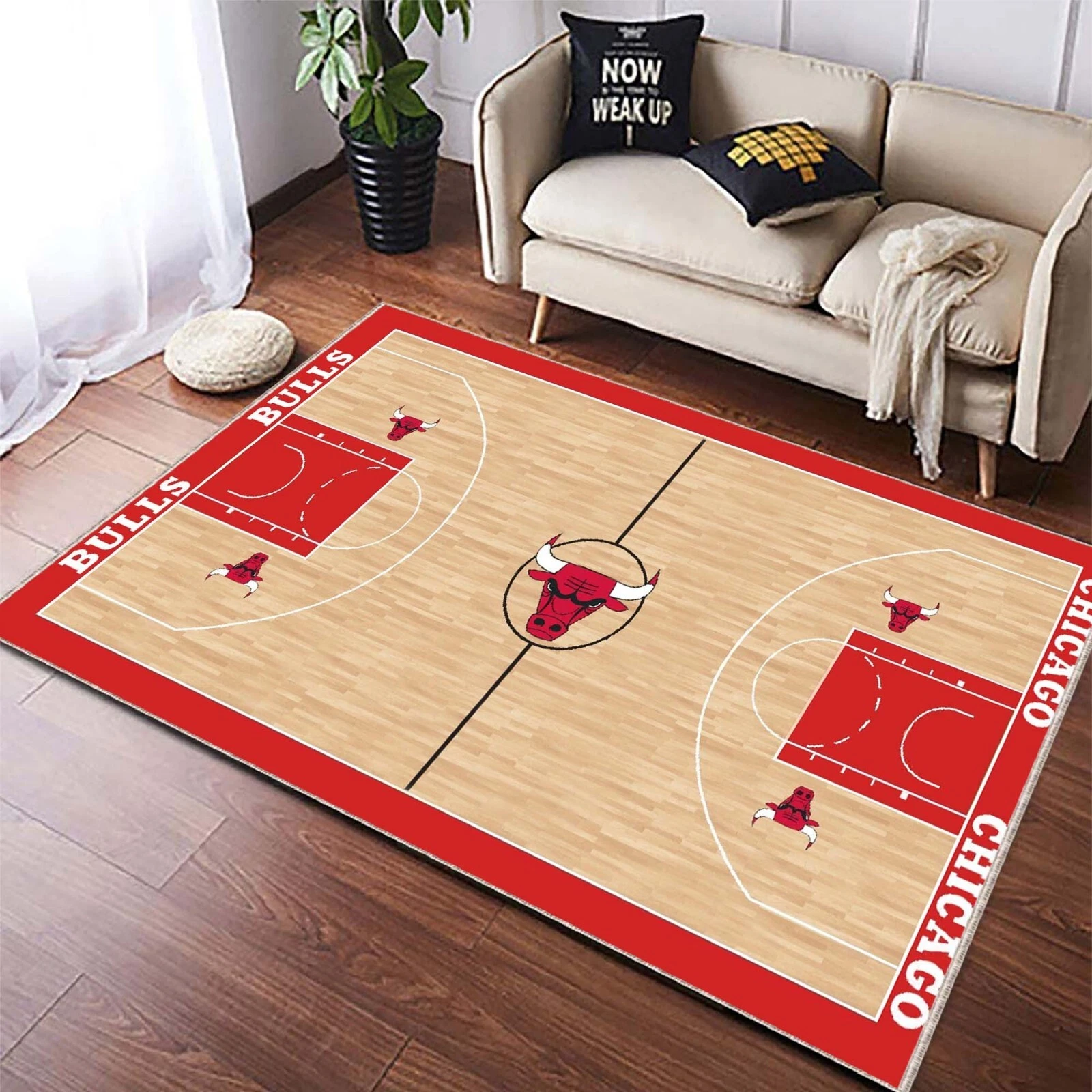 Basketball Court Rug, Sports Rug, Chicago Stadium Court, Basketball Lover Decor