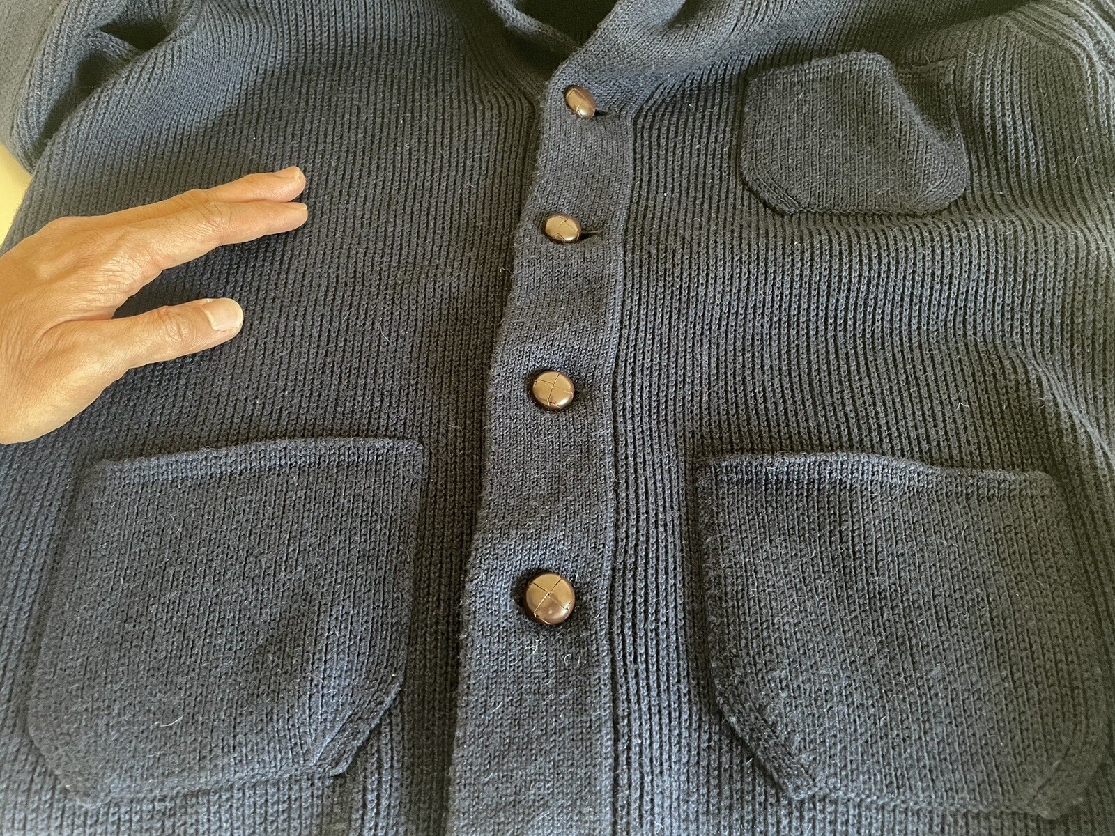 J.Crew Navy Shawl Collar Cardigan Large NWOT eBay