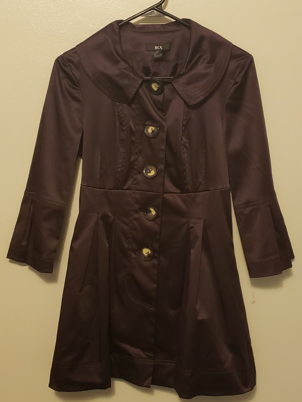 Size Small Button Front Jacket Bell Sleeve Plumb … - image 1