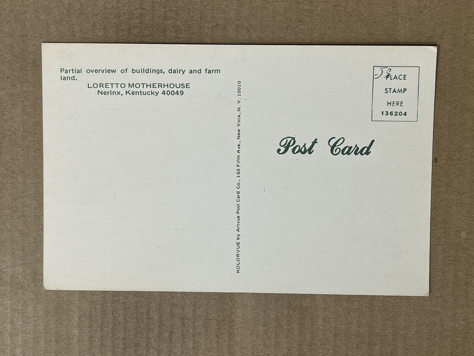 Postcard Nerinx KY Kentucky Sisters Loretto Motherhouse Aerial View